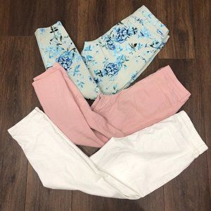 Bandolino Stretchy Pants Sz Womens 10P & 12 Crop Ankle Floral LOT of 3 Read Des.